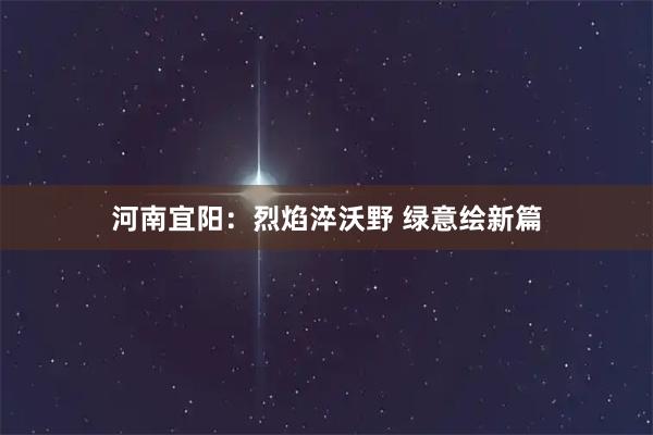 河南宜阳：烈焰淬沃野 绿意绘新篇