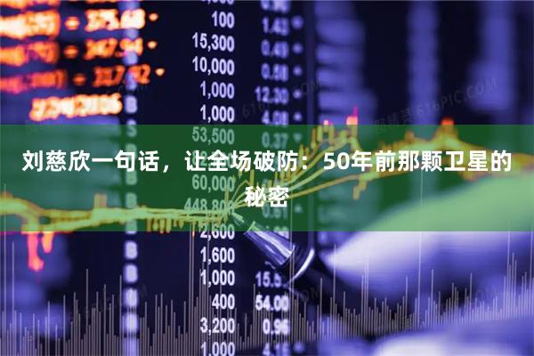 刘慈欣一句话,让全场破防:50年前那颗卫星的秘密